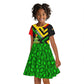 Zimbabwe Christmas Kid Short Sleeve Dress Flag Colors Xmas Tree and Holiday - African Pride