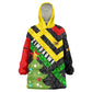 Zimbabwe Christmas Kid Wearable Blanket Hoodie Flag Colors Xmas Tree and Holiday - African Pride