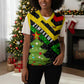 Zimbabwe Christmas Knitted V-Neck Vest Flag Colors Xmas Tree and Holiday - African Pride