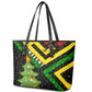 Zimbabwe Christmas Leather Tote Bag Flag Colors Xmas Tree and Holiday - African Pride