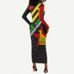 Zimbabwe Christmas Long Sleeve Bodycon Dress Flag Colors Xmas Tree and Holiday - African Pride