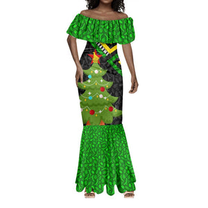 Zimbabwe Christmas Mermaid Dress Flag Colors Xmas Tree and Holiday - African Pride