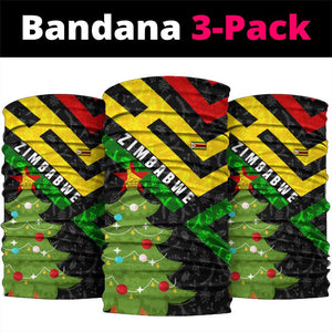 Zimbabwe Christmas Neck Gaiter Flag Colors Xmas Tree and Holiday - African Pride