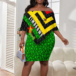 Zimbabwe Christmas Off Shoulder Short Dress Flag Colors Xmas Tree and Holiday - African Pride