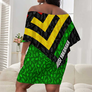 Zimbabwe Christmas Off Shoulder Short Dress Flag Colors Xmas Tree and Holiday - African Pride