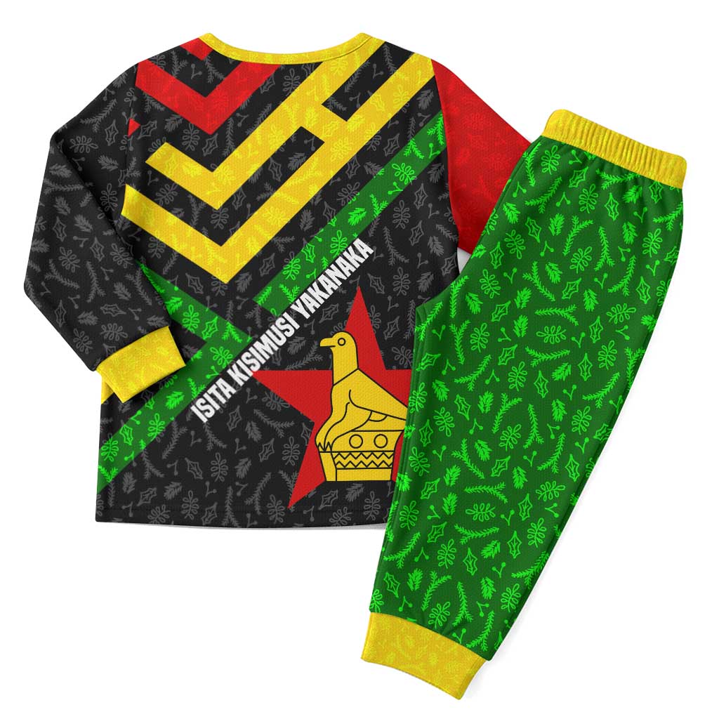 Zimbabwe Christmas Pajama Set Flag Colors Xmas Tree and Holiday - African Pride