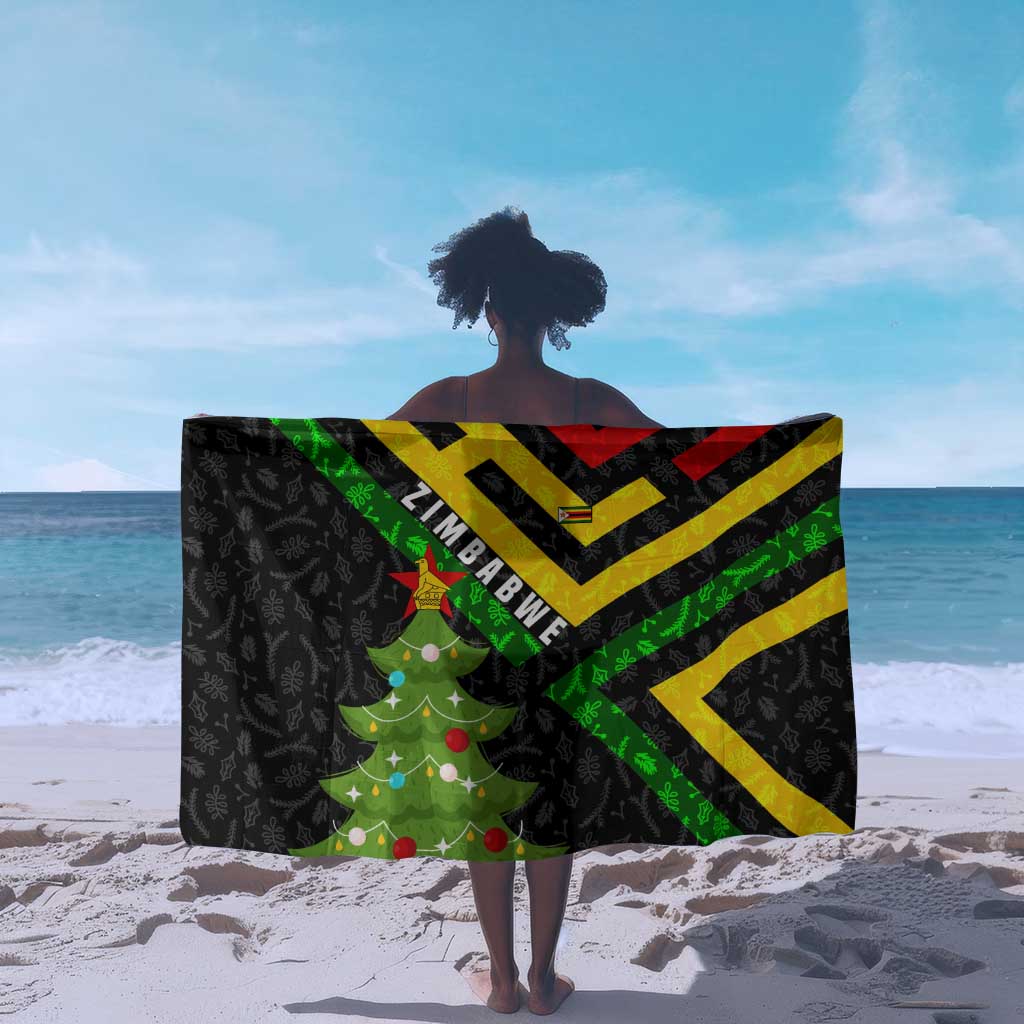 Zimbabwe Christmas Sarong Flag Colors Xmas Tree and Holiday - African Pride