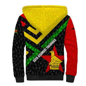 Zimbabwe Christmas Sherpa Hoodie Flag Colors Xmas Tree and Holiday - African Pride