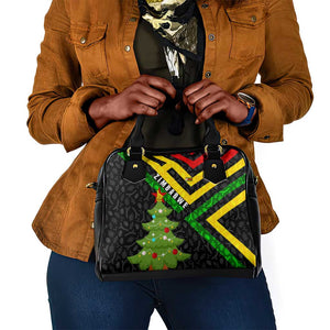 Zimbabwe Christmas Shoulder Handbag Flag Colors Xmas Tree and Holiday - African Pride