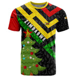Zimbabwe Christmas T shirt Flag Colors Xmas Tree and Holiday - African Pride