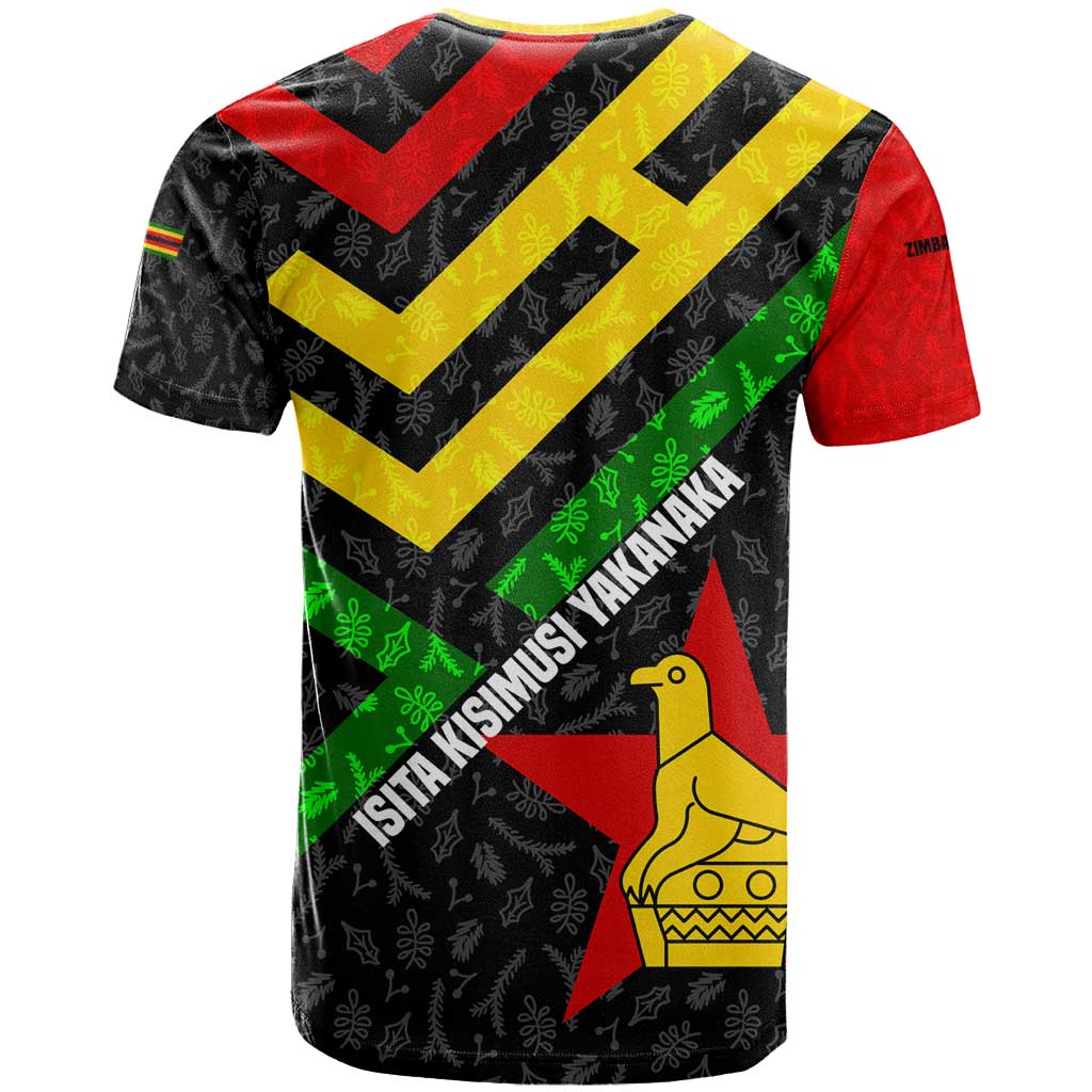 Zimbabwe Christmas T shirt Flag Colors Xmas Tree and Holiday - African Pride