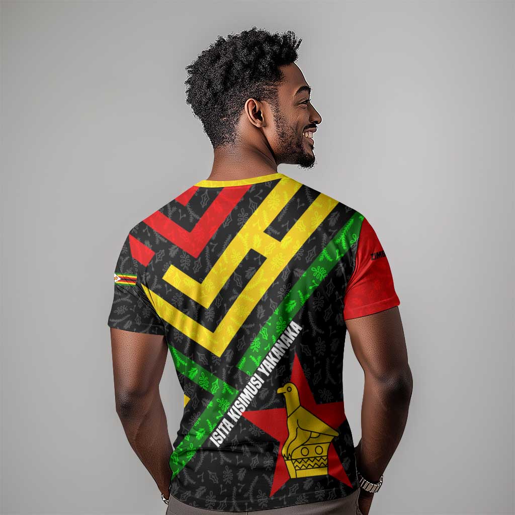 Zimbabwe Christmas T shirt Flag Colors Xmas Tree and Holiday - African Pride