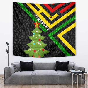 Zimbabwe Christmas Tapestry Flag Colors Xmas Tree and Holiday - African Pride