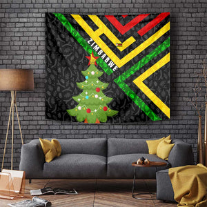 Zimbabwe Christmas Tapestry Flag Colors Xmas Tree and Holiday - African Pride