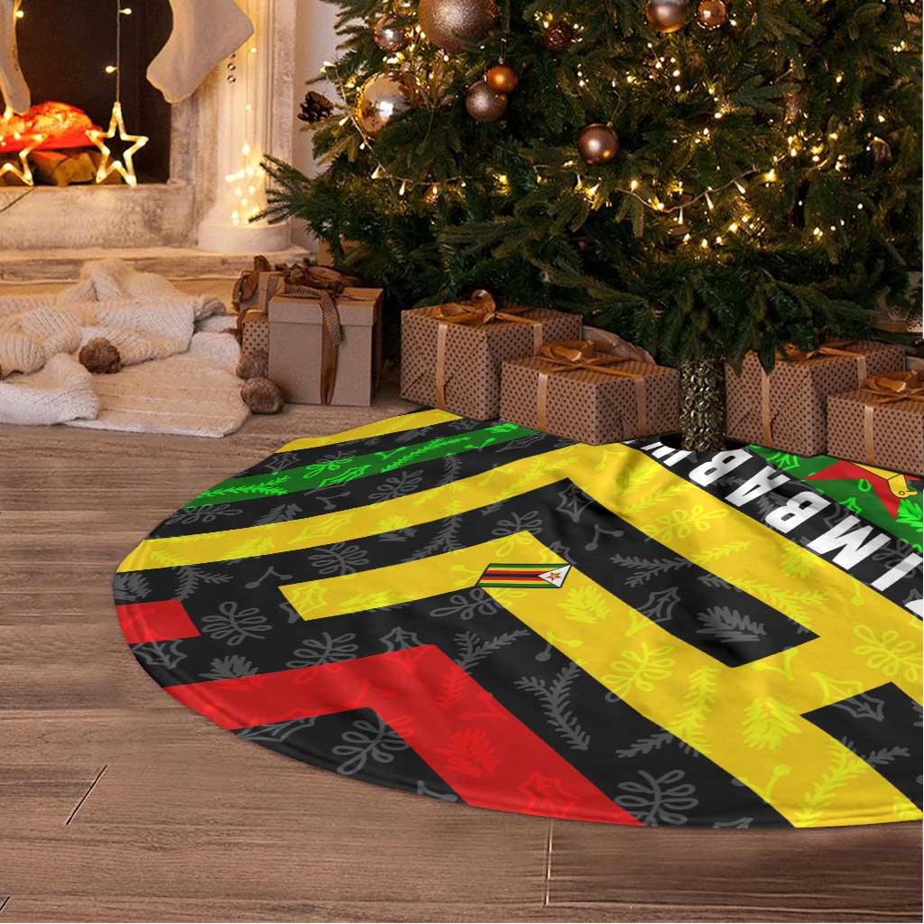 Zimbabwe Christmas Tree Skirt Flag Colors Xmas Tree and Holiday - African Pride
