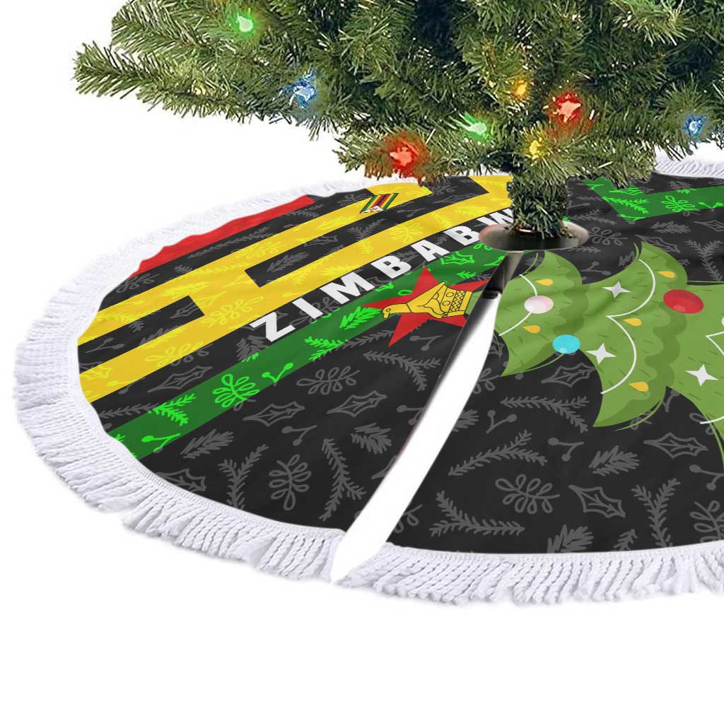 Zimbabwe Christmas Tree Skirt Flag Colors Xmas Tree and Holiday - African Pride