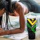 Zimbabwe Christmas Tumbler With Handle Flag Colors Xmas Tree and Holiday - African Pride