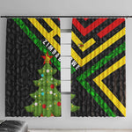 Zimbabwe Christmas Window Curtain Flag Colors Xmas Tree and Holiday - African Pride