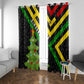 Zimbabwe Christmas Window Curtain Flag Colors Xmas Tree and Holiday - African Pride