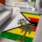 Zimbabwe Christmas Area Rug Festive Santa Palm Tree and Red Yellow Green Flag - African Pride