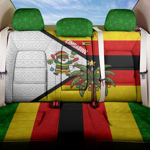 Zimbabwe Christmas Back Car Seat Cover Festive Santa Palm Tree and Red Yellow Green Flag - African Pride