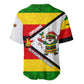 Zimbabwe Christmas Baseball Jersey Festive Santa Palm Tree and Red Yellow Green Flag - African Pride