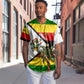 Zimbabwe Christmas Baseball Jersey Festive Santa Palm Tree and Red Yellow Green Flag - African Pride