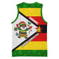 Zimbabwe Christmas Basketball Jersey Festive Santa Palm Tree and Red Yellow Green Flag - African Pride