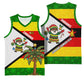 Zimbabwe Christmas Basketball Jersey Festive Santa Palm Tree and Red Yellow Green Flag - African Pride