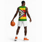 Zimbabwe Christmas Basketball Jersey Festive Santa Palm Tree and Red Yellow Green Flag - African Pride