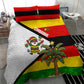 Zimbabwe Christmas Bedding Set Festive Santa Palm Tree and Red Yellow Green Flag - African Pride