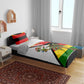 Zimbabwe Christmas Bedding Set Festive Santa Palm Tree and Red Yellow Green Flag - African Pride