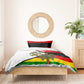 Zimbabwe Christmas Bedding Set Festive Santa Palm Tree and Red Yellow Green Flag - African Pride