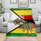 Zimbabwe Christmas Blanket Festive Santa Palm Tree and Red Yellow Green Flag - African Pride