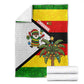 Zimbabwe Christmas Blanket Festive Santa Palm Tree and Red Yellow Green Flag - African Pride