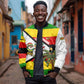 Zimbabwe Christmas Bomber Jacket Festive Santa Palm Tree and Red Yellow Green Flag - African Pride