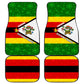 Zimbabwe Christmas Car Mats Festive Santa Palm Tree and Red Yellow Green Flag - African Pride