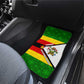 Zimbabwe Christmas Car Mats Festive Santa Palm Tree and Red Yellow Green Flag - African Pride