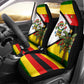 Zimbabwe Christmas Car Seat Cover Festive Santa Palm Tree and Red Yellow Green Flag - African Pride