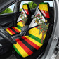 Zimbabwe Christmas Car Seat Cover Festive Santa Palm Tree and Red Yellow Green Flag - African Pride