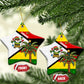 Zimbabwe Christmas Ceramic Ornament Festive Santa Palm Tree and Red Yellow Green Flag - African Pride