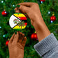 Zimbabwe Christmas Ceramic Ornament Festive Santa Palm Tree and Red Yellow Green Flag - African Pride
