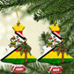 Zimbabwe Christmas Ceramic Ornament Festive Santa Palm Tree and Red Yellow Green Flag - African Pride