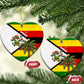 Zimbabwe Christmas Ceramic Ornament Festive Santa Palm Tree and Red Yellow Green Flag - African Pride