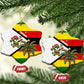 Zimbabwe Christmas Ceramic Ornament Festive Santa Palm Tree and Red Yellow Green Flag - African Pride