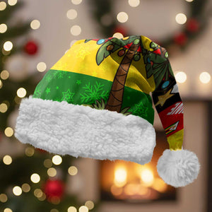 Zimbabwe Christmas Santa Hat Festive Santa Palm Tree and Red Yellow Green Flag - African Pride
