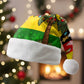 Zimbabwe Christmas Santa Hat Festive Santa Palm Tree and Red Yellow Green Flag - African Pride