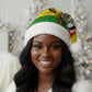 Zimbabwe Christmas Santa Hat Festive Santa Palm Tree and Red Yellow Green Flag - African Pride