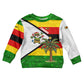 Zimbabwe Christmas Kid Ugly Christmas Sweater Festive Santa Palm Tree and Red Yellow Green Flag - African Pride