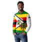 Zimbabwe Christmas Long Sleeve Polo Shirt Festive Santa Palm Tree and Red Yellow Green Flag - African Pride